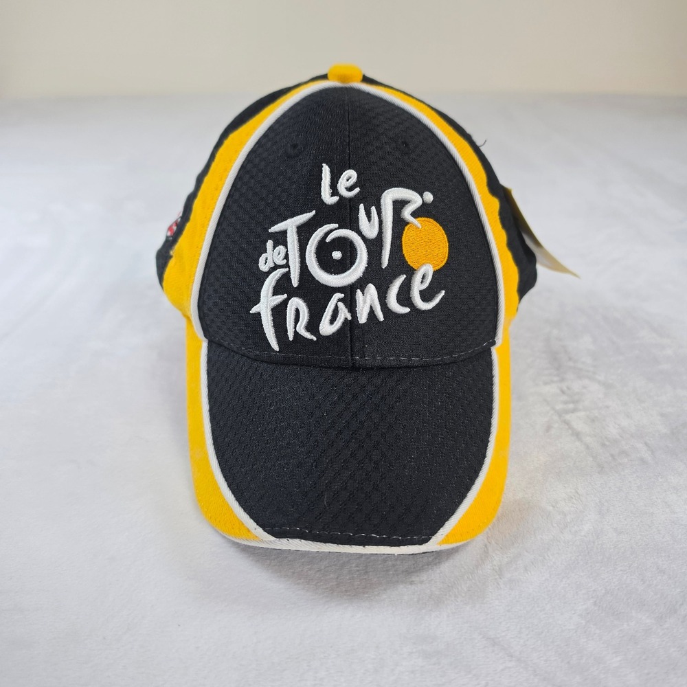 Le Tour de France Baseball Cap Hat Black Yellow Mesh Embroidered Adjustable NWT